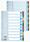 Разделитель картонный, цветной (номерной), ламинированный, А4, 1-20