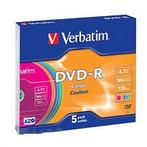 DVD-R Verbatim, 4,7Gb, Slim/5 Color 43557 (86916)