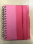 Тетрадь в пластиковой обложке на резинке, полупрозрачный, розовый 100л, А7 клетка