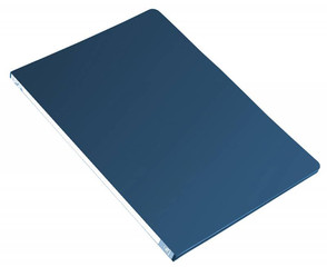 Папка с метал. зажимом А4 пластик 0.5мм торц. наклейка синий