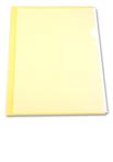 Папка-уголок Бюрократ E100clear тисненый А4 пластик желтый 0.10 мм