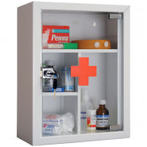 Аптечка для медикаментов Hilfe AMD-39G, со стеклом, 390*300*160мм (пустая)