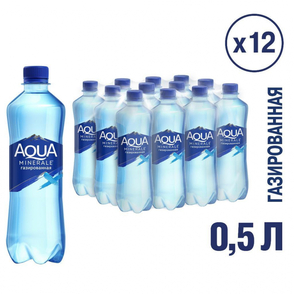 Вода питьевая Аква Минерале ПЭТ 0,5л газ.12 шт/уп