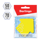 Самоклеящийся блок фигурный Berlingo "Стрелка", 70*70мм, 50л, желтый неон