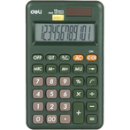 Калькулятор КОМПАКТ. Deli EM120,12р, дв. питание, 118x70мм,зеленый